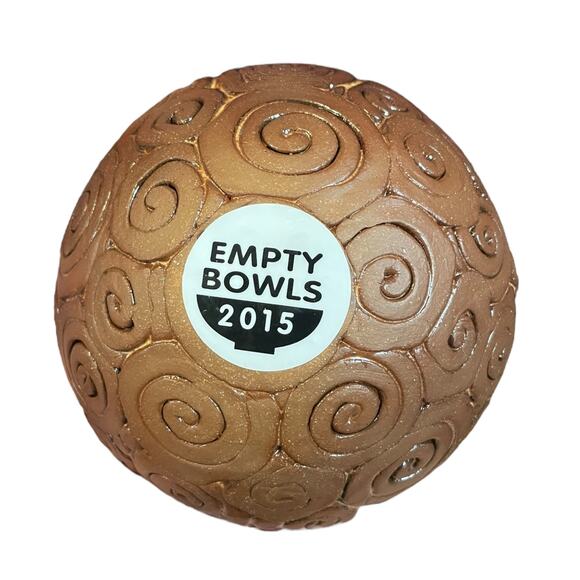 Handmade Pottery Ceramic Coil Bowl Antique Bronze - Picture 3 of 5